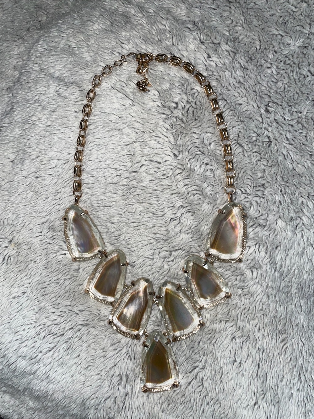 Kendra Scott Harlow Gold-Tone Iridescent Pendant Statement Necklace